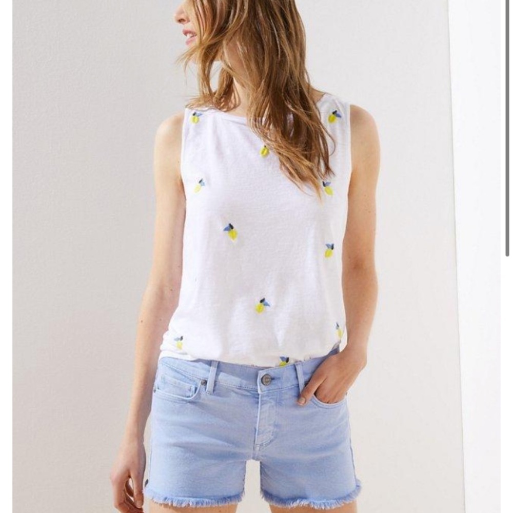 Loft Peri Splash Denim Cutoffs NWOT